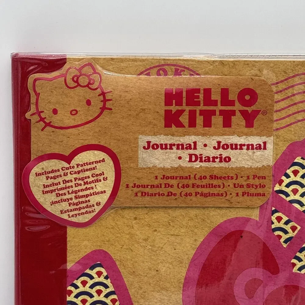 Hello Kitty Journal Notebook Spiral Nautical Travel 40 Sheets Pen Sanrio Y2K